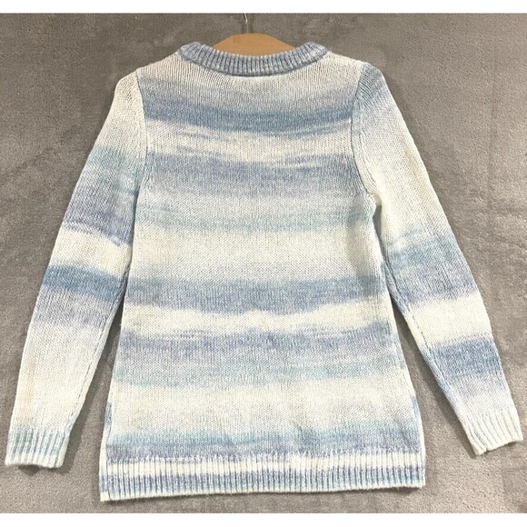 Gap Forever Cozy Knit Sweater Bluespace Dye Blue Striped Cozy Womens Size S - Picture 5 of 8